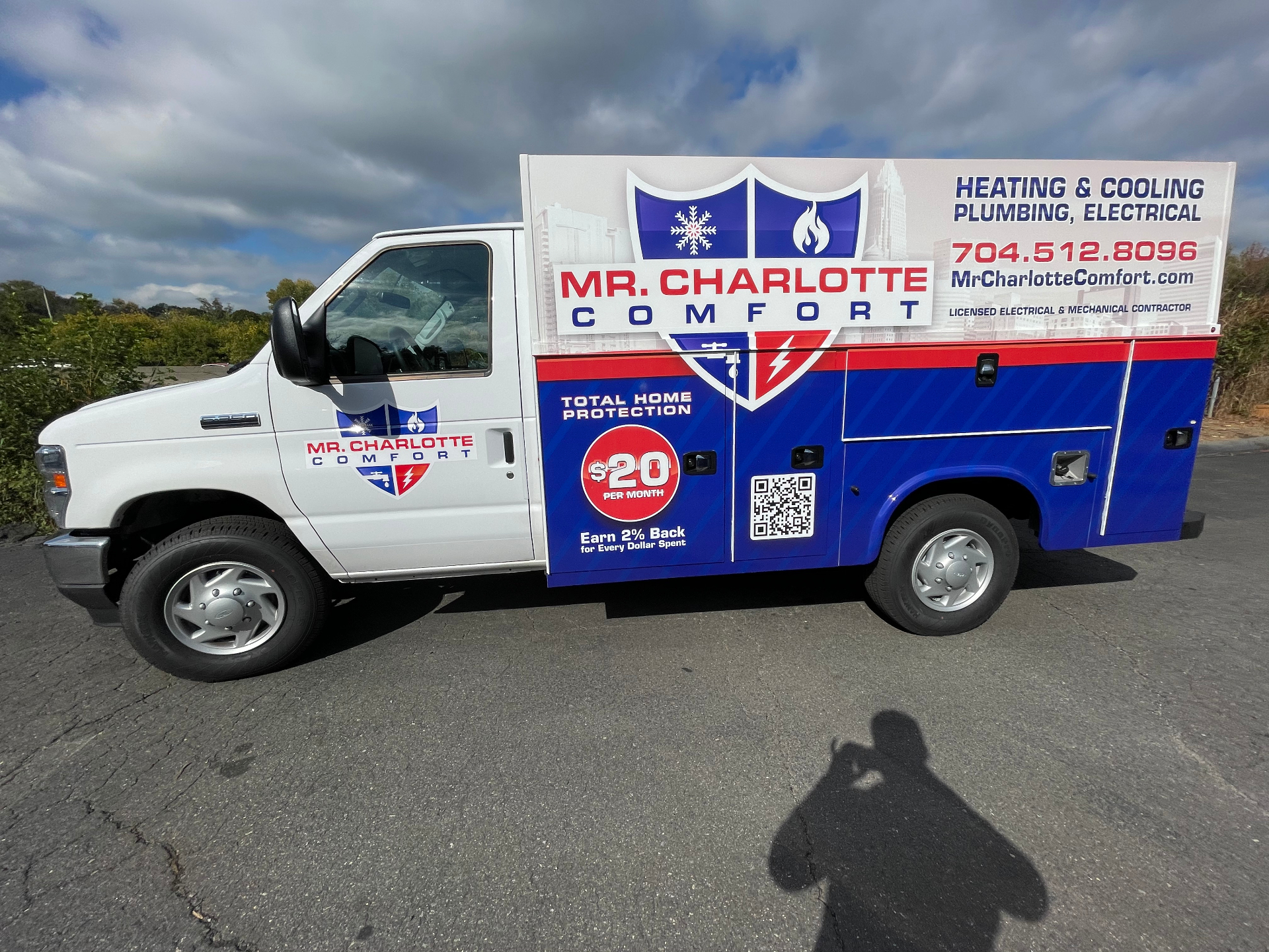 Mr. Charlotte Comfort HVAC service van wrap